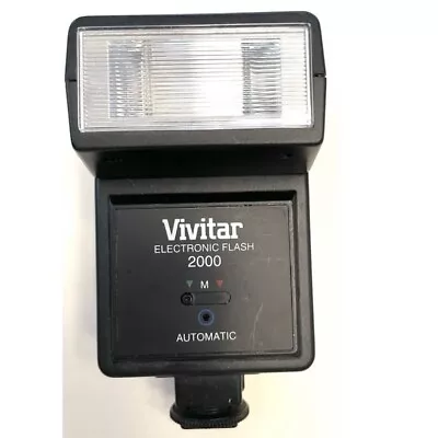 Vintage VIVITAR 2000 AUTO ELECTRONIC FLASH Battery Operated Universal Foot • $12