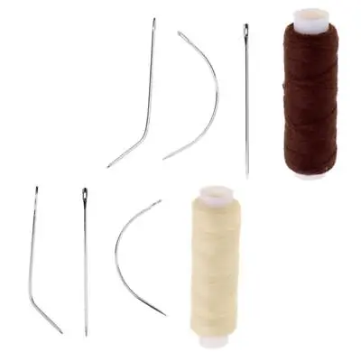 Set Of 2 Brown/Beige Weaving Thread + Needles For Wig Making And Hair Wefts • £5.44