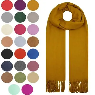 £9.99 • Buy Women Pure Cashmere Scarf Winter Soft Shawl Stole Plain Wool Knit Long Neck Wrap