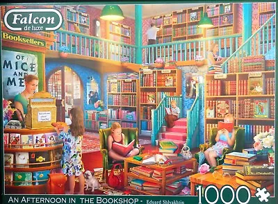 FALCON Jigsaw Puzzle.  'An Afternoon In The Bookshop '  1000 Pieces.  COMPLETE • £2