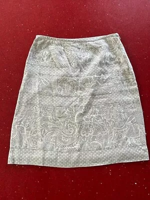 Laura Ashley - Light Grey/White Skirt 100% Linen Size 12 V.G.C. • £16