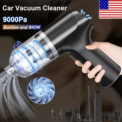 6 In 1 Upgrade Car Vacuum Cleaner Air Blower Wireless Handheld Rechargeable Mini • $16.99