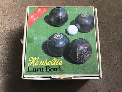 Set Of 4 Henselite Lawn Bowls Size 4 Medium • £30