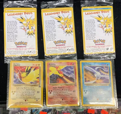 Pokemon Movie Promo Legendary Birds Moltres Zapdos Articuno SEALED Set • $28.99