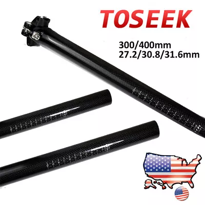 TOSEEK 27.2/30.8/31.6*350/400mm Carbon Fiber MTB Bicycle Seatpost/Seatpost Clamp • $26.60