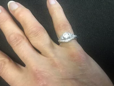 Epiphany Plat. Clad Diamonique (Cubic Zirconia) Vintage Ring 1.0 Ct Tw Size 7 • $59.50