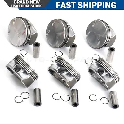 6x Piston & Ring Kit For Mercedes-Benz CLK350 C350 E350 GLK350 M272 3.5L  92.9mm • $121.36