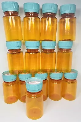 Prescription Medicine Bottles Lot 14 Amber Vial RX Pharmacy Child Caps Crafts • $5.99