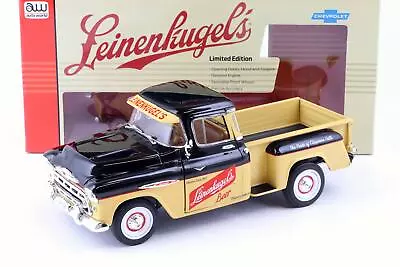 1957 1:18 Car World Chevrolet 3100 Stepside Pickup Linen Ball's Beer Black & Tan • $116.89