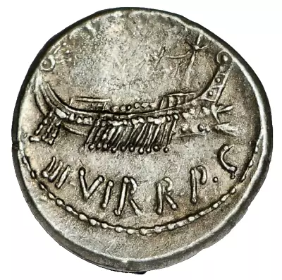 Roman Coin-Silver Denarius Marc Antony-Military Mint-legion XXI-circa33-31 B.C. • $90.93