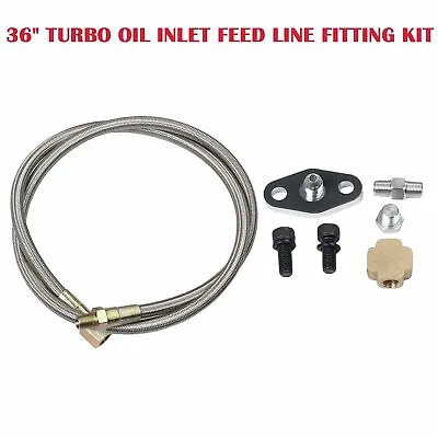 36  Turbo Oil Inlet Feed Line Fitting Kit For T3/t4 T25/t28 Turbo Turbocharger • $9.99
