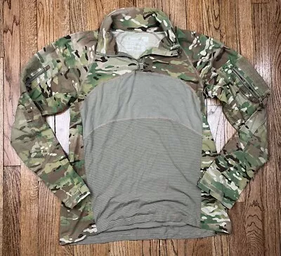 Massif Advanced 1/4 Zip Combat FR Flame Resistant Multicam Camo Shirt Size Large • $60