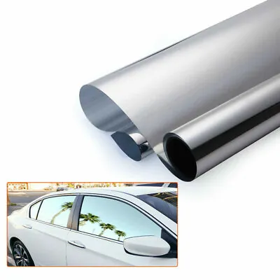 20 ×10FT Uncut Roll Window Mirror Chrome Silver Tint Film Home Car Office Glass • $18.85