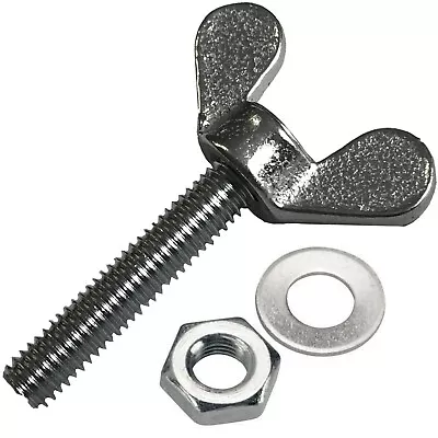 M6 M8 German Made Wing Nut Bolts Butterfly Screw Wing Bolt + Full Nuts + Washers • £2.49