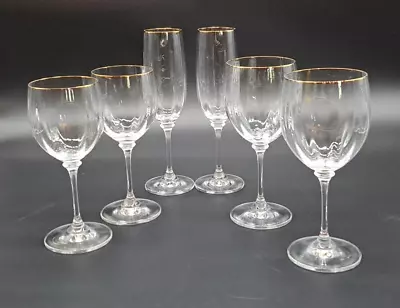 Set Of 2 (pair) Mikasa Stephanie Gold Wines Or Waters Or Champagne Flutes • $28.99