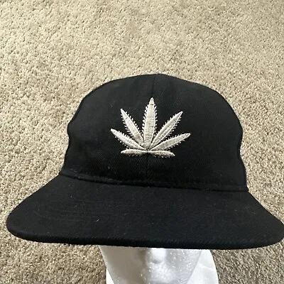 Vintage Weed Hat Cap Mens Black Snapback Rap Hip Hop Streetwear Marijuana 90s • $20