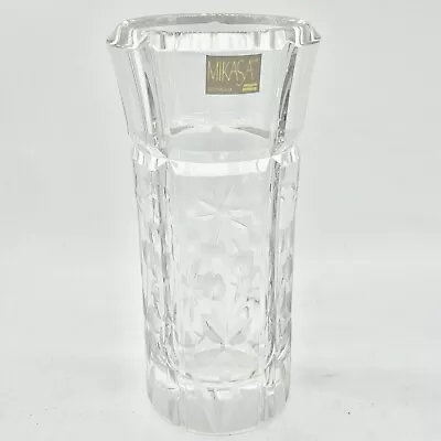 Mikasa Slovenia Vase 7” Etched Flower Pattern Crystal • $15.24