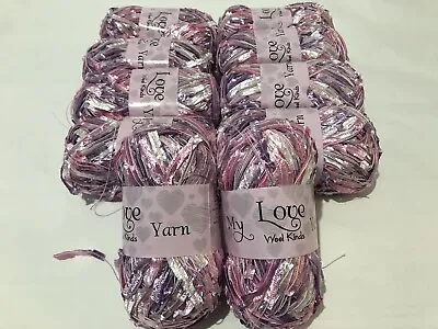 £7.99 • Buy MY LOVE Wool Kinds Eyelash/Ribbon Knitting/Crochet Yarn -10x100g Balls. Mo26