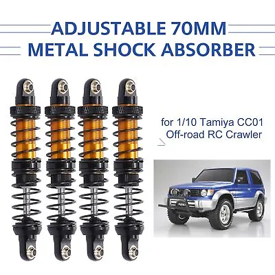 4pcs Adjustable 70mm Metal Shock Absorber Damper For 1/10 Tamiya CC01  M2W7 • £16.38