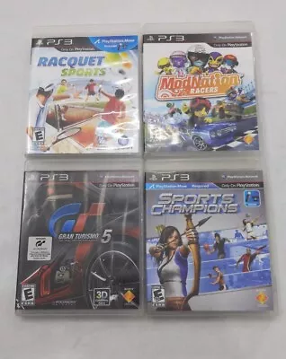 PS3 Racquet Sports Gran Turismo 5 Sports Champion Mod Nation Racers 4 Game Lot • $14.95