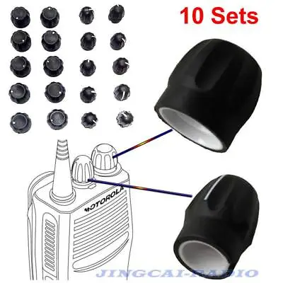 Wholesale 10x Volume+channel Selector Knob Set OEM For Motorola GP340 Ham Radio • $21.43