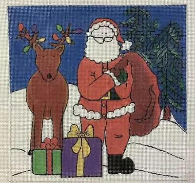 Maggie Co. Needlepoint Canvas Santa With Gifts Hand Painted M 559 Nancy DeYoung • $47.95