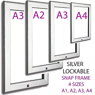 Snap Frame Outdoor A4 A3 A2 A1 Lockable Retail Sign Holder Clip Display 4 Sizes • £49.99