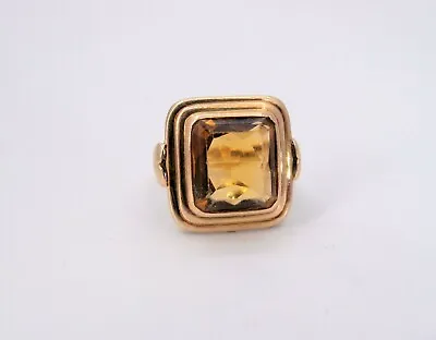 $498 • Buy Vintage 14K Yellow Gold Citrine Ladies Ring Size 5.5 Fine Jewelry  RCA *********