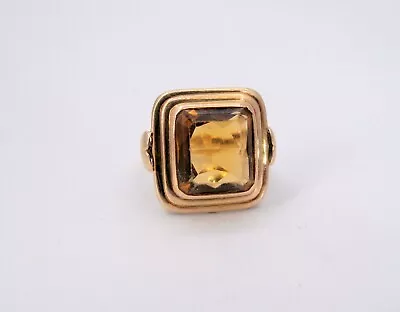 $498 • Buy Vintage 14K Yellow Gold Citrine Ladies Ring Size 5.5 Fine Jewelry  RCA *********