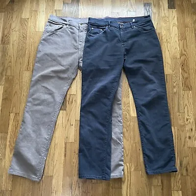 Lot Of 2 Raleigh Denim Workshop Pants 34x32 Navy Beige Alexander Cotton Stretch • $115