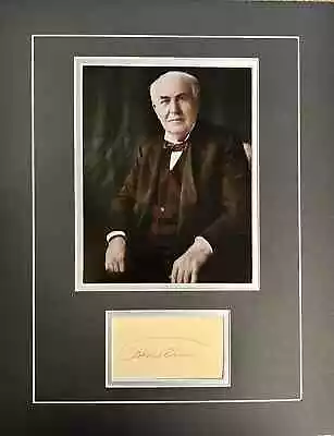 Thomas Edison Signed Cut 18x14 Display ICZ Dave Norman Autograph COA • $1600