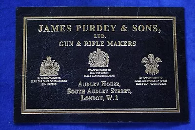 James Purdey Leather Gun Case Label New & Unused 161x110mm • £161.53