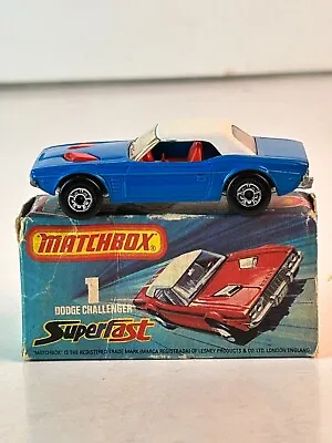 Matchbox Superfast No. 1 Blue Dodge Challenger With Original Box • $39.95