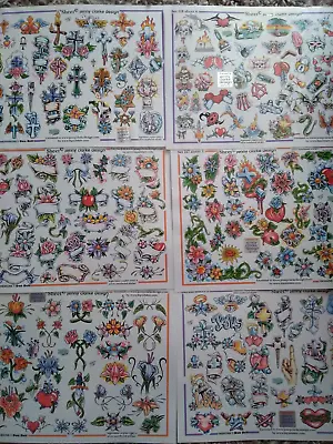 12 Tattoo Flash Laminated A3 Set Of Don Bell Artwork Tattoos Artist Lineart Trad • £60