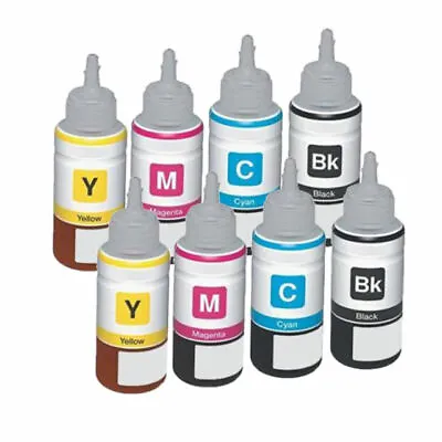 8 X Universal Ink Bottles BCMY Non-OEM Alternative For Lexmark Printers - 100ml • £19.99