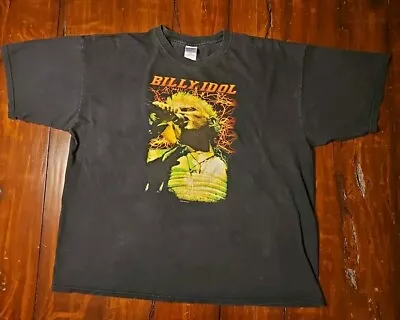 Vintage Billy Idol Concert Tour Shirt 2003 Concert Y2K Mens XXL Black • $50