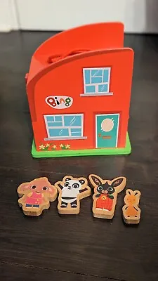 Bing Bunny Wooden Carry Along House Playhouse With 4 Wooden Figures Playset • £9.99