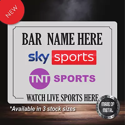 Personalised Tnt Sports Sky Sports Bar Sign Metal Plaque Pub Man Cave Shed Beer • £9.99