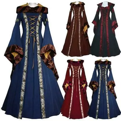 Vintage Women's Hooded Victorian Renaissance Gothic Dress Medieval Dress Costume • $34.29