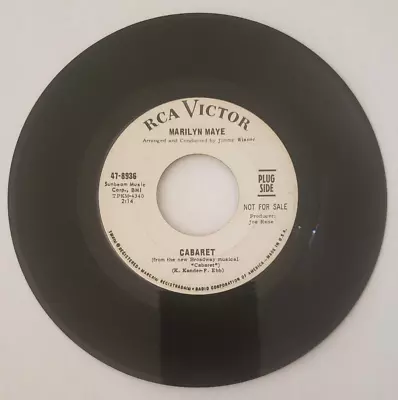 Marilyn Maye Cabaret / Two Lovers 7” 45rpm White Label Promo Vinyl VG+ • $9.75