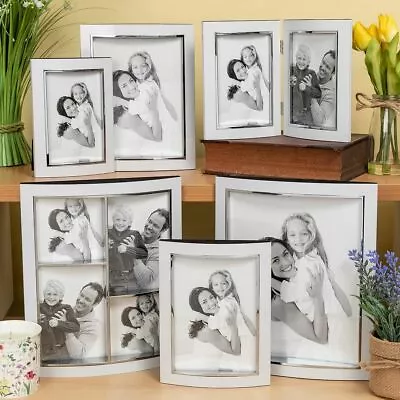 £16.99 • Buy Shudehill White Anodised Modern Photo Frame, 4x6 5x7 6x8 8x10 Collage Double