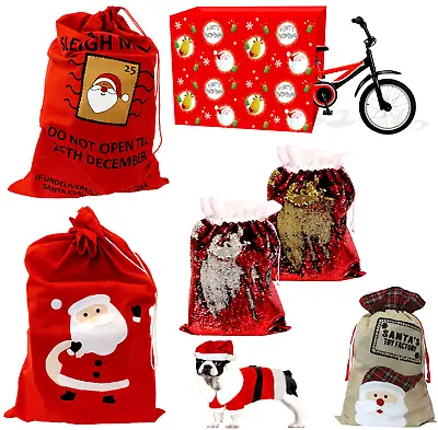 £8.99 • Buy Giant Christmas Santa Sack Bike Stocking Large Red Father Xmas Gift Present Bag