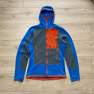 Haglofs Triton Pro Hooded Men's Polartec Full Zip Fleece Jacket Blue Size Small • $70