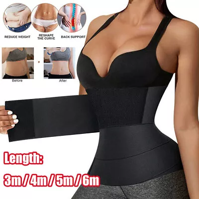 Snatch-Me-Up Bandage Waist Trainer Tummy Wrap Sauna Belt Body Shaper Sweat Wraps • £3.99