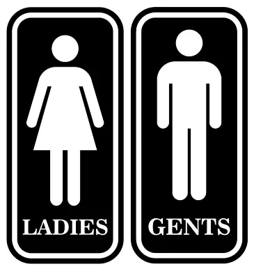 £1.99 • Buy Ladies Gents Sign Symbol Wall Decal Sticker Vinyl Female Mens Toilet 94
