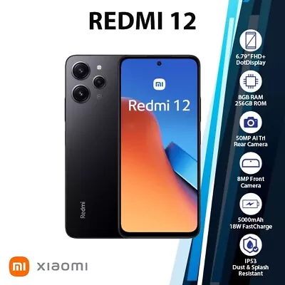 (AU Stock) Xiaomi Redmi 12 8GB+256GB Dual SIM Android Mobile Phone NEW - BLACK • $321.29