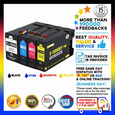 4pc NoN-OEM Ink PGI1600XL PGI 1600XL BCMY For Canon Maxify MB2360 MB2060 PGI1600 • $18.70