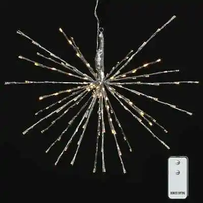 Raz Imports 23” Silver Starburst With 150 Warm White Lights And Remote • $59.95