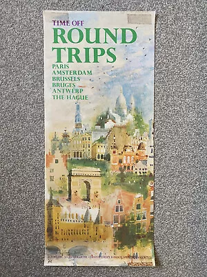 Original 1980s British Railways 'Take Time Off Round Trips' Travel Agents Poster • £39.50