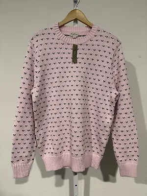 NWT - J. Crew Heritage Cotton Sweater In Bird's-Eye Stitch Pink Medium - $118 • $49.95